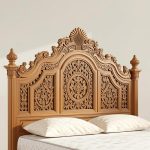 Segun Maharaja Crest™ Triple-Arch Hand-Carved Teak Bed (Headboard + Footboard Set) - Image 2