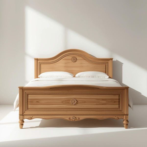 Segun GraceLite™ Arch Panel Light-Carved Teak Bed